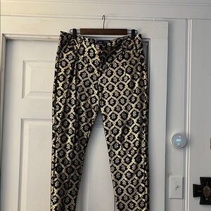 Old Navy Black and Gold Patterned Pants